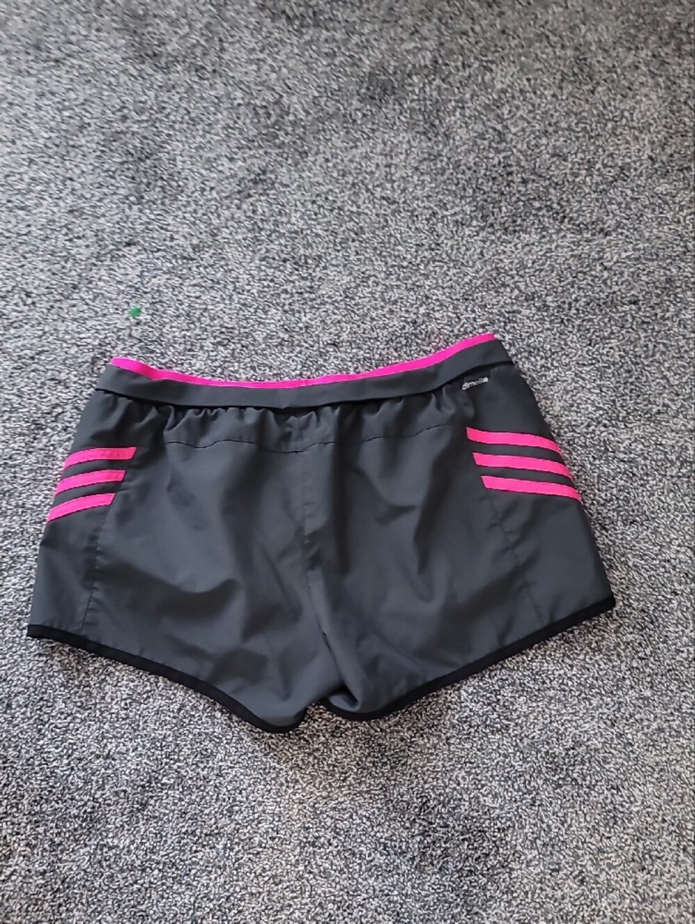 adidas Women's Black Shorts with Pink Trim - Picture 2 of 3